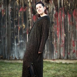 Black Glitter Duster - Size L